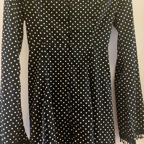 American Rag Black and White Polka Dot Blouse - Picture 4 of 5